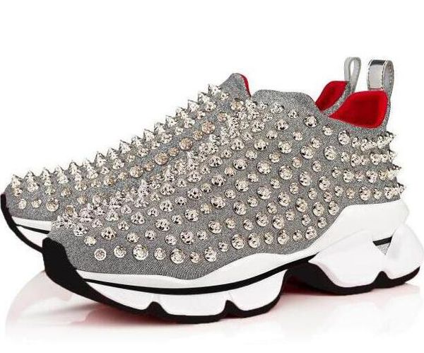 

famous brand shoes nail socks nail sports shoes red bottom men's and women's nail training shoes donna, Black