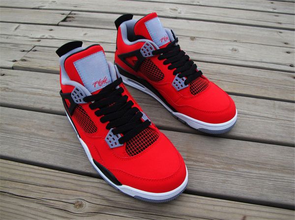 

classic 4 iv og toro bravo mens basketball shoes red black 4s outdoor sports shoes with original box