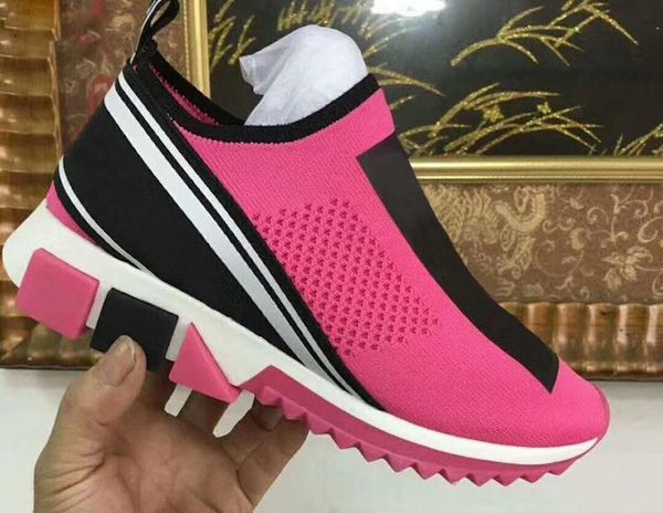 

luxury fashion sorrento sneaker mens designer shoes fabric stretch jersey slip-on sneaker lady two-tone rubber micro sole casual shoes 1028, Black