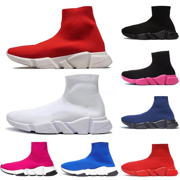 

designer luxury sock shoe speed trainer socks sneakers speed trainer sock race runners black boots men and women sports sneaker 36-45, White;red