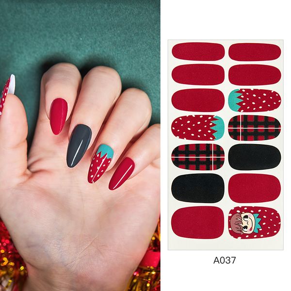 

rban nail nail art diy full cover self adhesive stickers polish foils tips wraps nails sticker art decorations manicure adhesive, Black