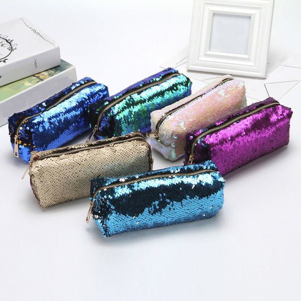 

fashion fashion double color sequins handbag cosmetic bag makeup pouch small pocket brand p#, Red;black