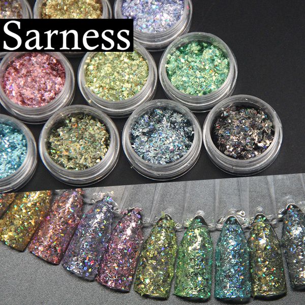 

sarness laser nail glitter peacock holographic glitter diy decorations laser chrome pigment nail art, Silver;gold