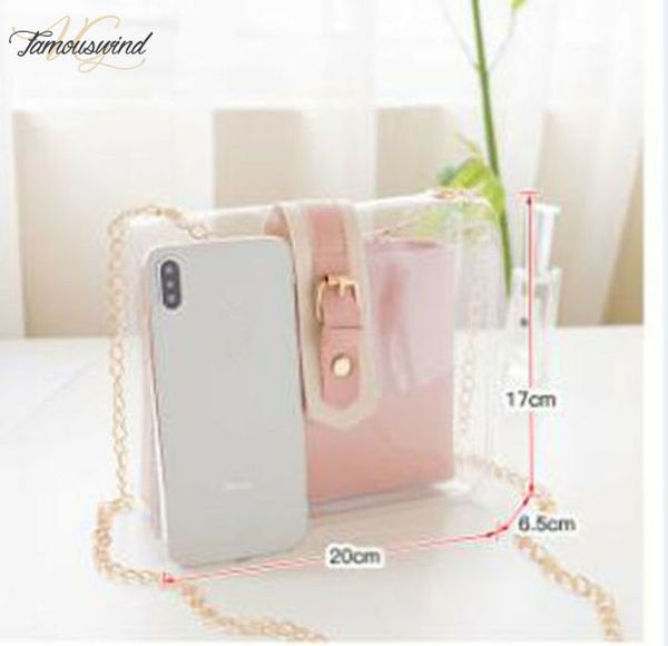 

new women pvc transparent pu clear shoulder bag tote jelly purse wallets handbag uk drop shipping