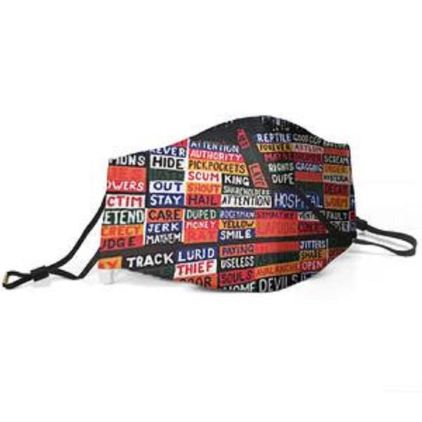 

women men face mask dust mask muffle radiohead hail to the thief printed with adjustable ear hook mask, Silver