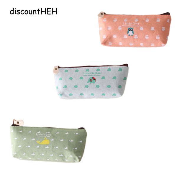 

school pencil bag pencil pouch fresh floral cosmetic bags office stationery canvas case school supplies 1/pc