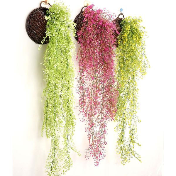 

artificial plants simulation of the golden bell wall hanging plant rattan wall decoration plastic fake flower rattan green vine