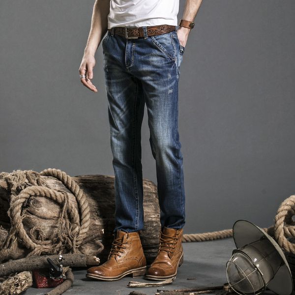 

boot cut jeans bootcut 2019 new korean slim mans jeans men fashions vetement homme stretch straight pants denim trousers men, Blue