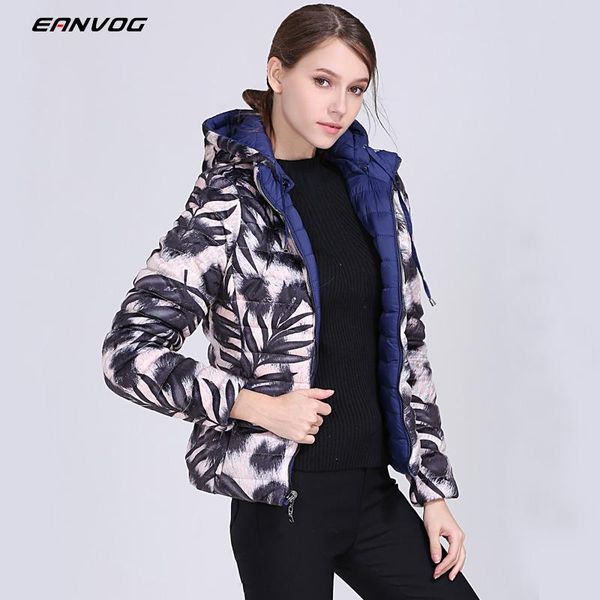 

new double-faced women girl winter warm duck down coats jackets hooded slim coat, Black
