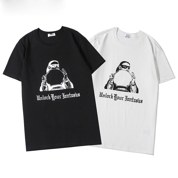 

summer fashion crime designer t-shirt crane printing high-quality hip-hop men and women short-sleeved t-shirt s-xxl size, White;black