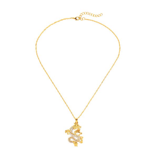 

new arrival fashion trendy gold dragon totem pendant necklace pave crystals hip hop man necklace mix styles, Silver