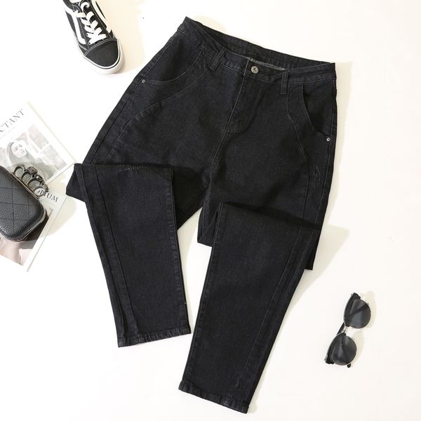 

2020 ladies autumn winter plus size jeans women pencil pants female simple legging high waist trousers plus mujer jeans stretch, Blue