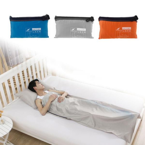 

210 * 70cm ultra-light portable single sleeping bag liner polyester pongee healthy outdoor camping travel blue/orange/grey