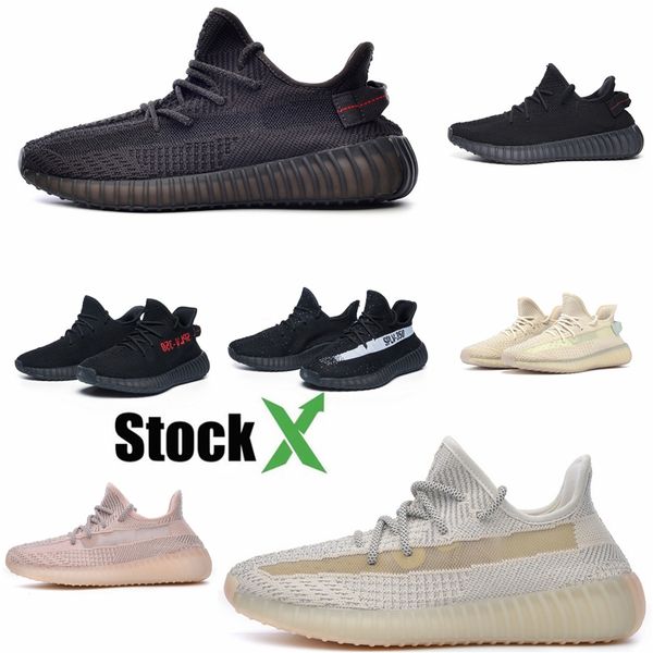 

2020 v2 hyperspace static mens running shoes kanye west cream white black white bred women fashion sport sneakers 35-45 #dss715