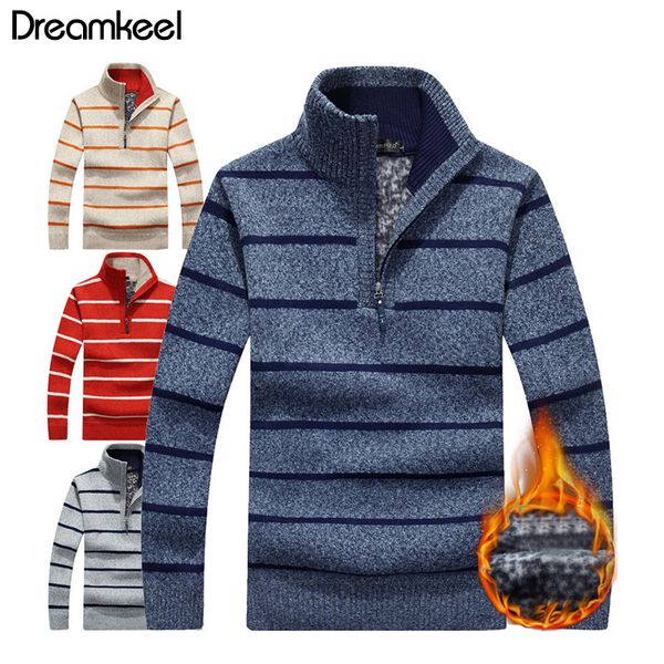 

2019 autumn new men's striped sweatercoat pullovers male winter thick sweaters coat stand collar slim fit knitted pullover 3xl, White;black