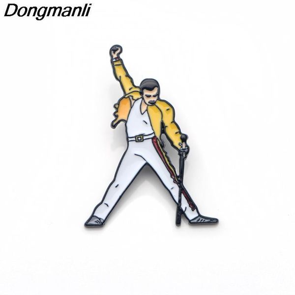 

p3392 dongmanli freddie mercury enamel pins and brooches for women men lapel pin backpack bags hat badge gifts, Gray