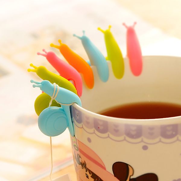 

10 cute colorful snail shape silicone tea bags cup mug tea hanging candy color gift christmas tableware decoration set t3