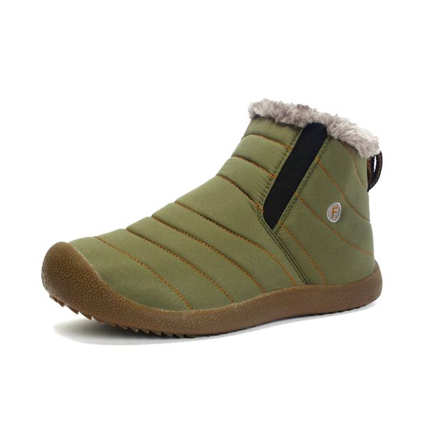 

unclejerry men's winter boots women warm shoes waterproof non-slip snow boots for adult, Black