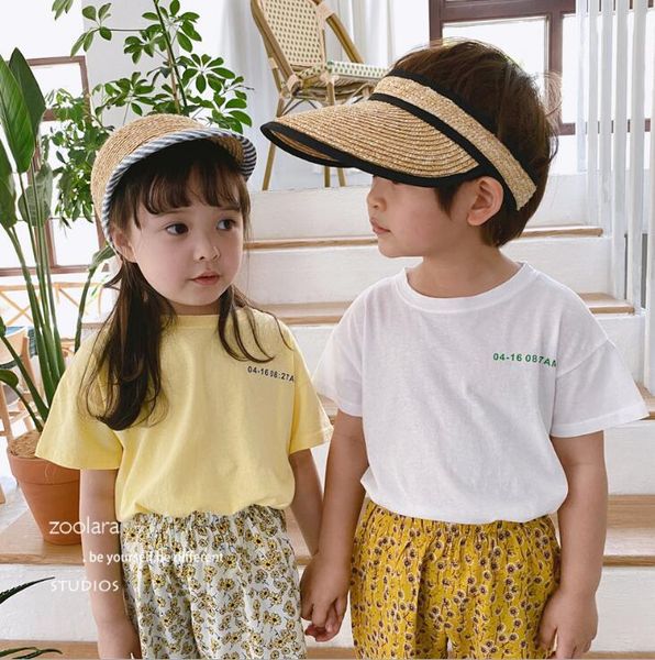 

2020 new girls boys t-shirt cotton short sleeve fashion summer kids 3-8t ho750, Blue