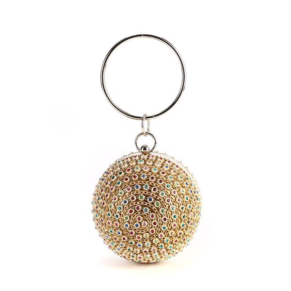 

colorful colorful diamond evening bag womens sparkling crystal ball shape evening clutch bag gold party bags wedding bridal for