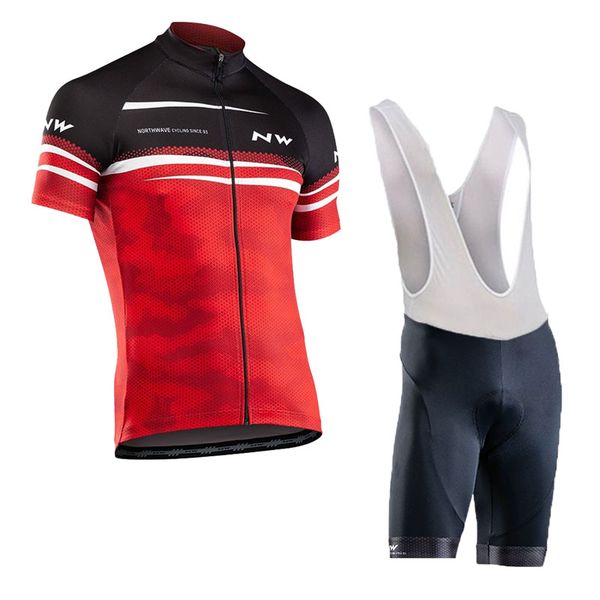 

2020 nw triathlon men's short sleeve cycling jersey set 19d get bike bib shorts mtb quick dry cycling clothing ropa ciclismo, Black;blue