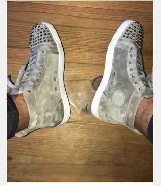 

новый конструктор натуральной кожи замши red bottom повседневная мужская обувь slip-на сапоги мужские женщины спайк кристалл кожа спорт крос, Black