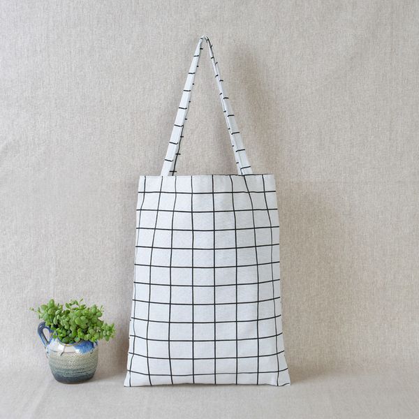 

fashion plaid canvas bags casual tote handbag shoulder bag women purses and handbags crossbody bags white
