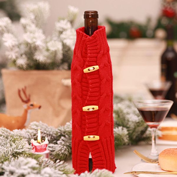 

wine bottle cover protector knitting clothes christmas new year decoration