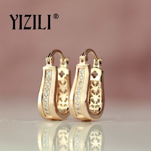 

yizili luxury trendy vase drop natural zircon wedding 585 rose gold fine jewelry women long dangle earrings wedding party a048, Golden