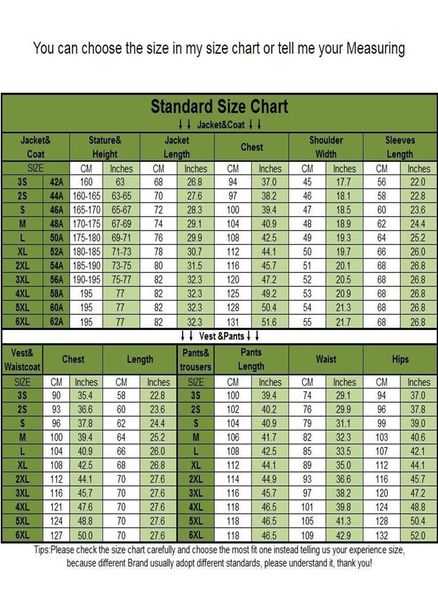 Mens Suit Jacket Size Chart