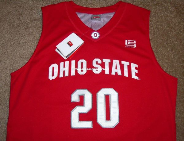 

new #20 greg oden ohio state buckeyes lbj nk elite jersey +2 sewn (nwt) mens vest size xs-6xl stitched basketball jerseys ncaa, Black;blue