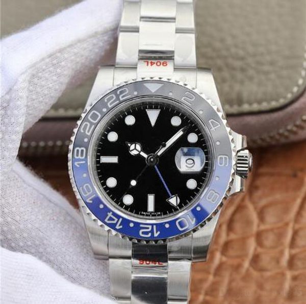 

luxury mens gmt ceramic bezel mens mechanical stainless steel automatic movement watch designer sports self-wind men watches wristwatches, Slivery;brown