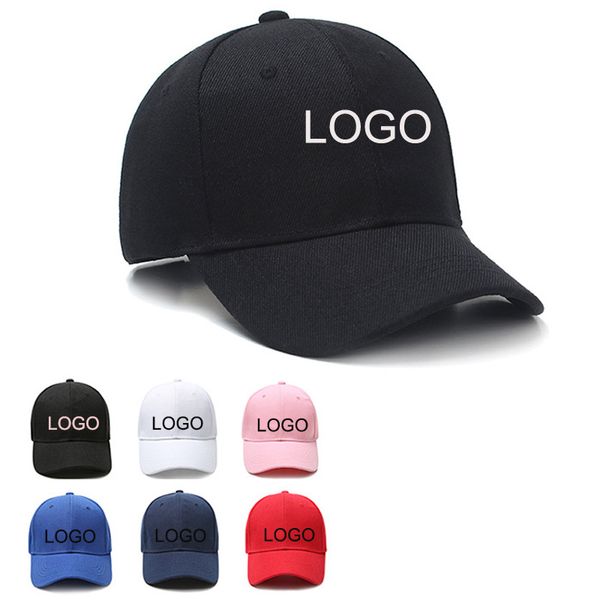 Boné de beisebol Custom Logo imprimir texto Foto Casual cor sólida Homens Mulheres Chapéus Dad Black Cap Snapback Trucker Caps