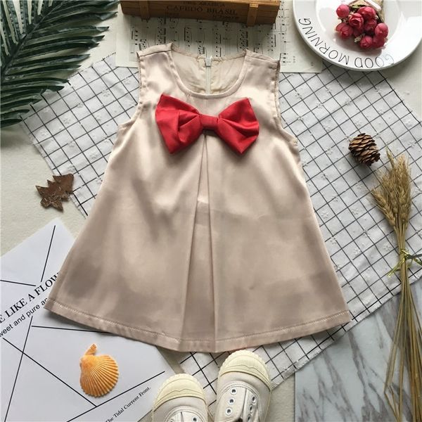 

tonytaobaby summer wear new style baby girls europe and america bow girls dress sophisticated style t200424, Red;yellow