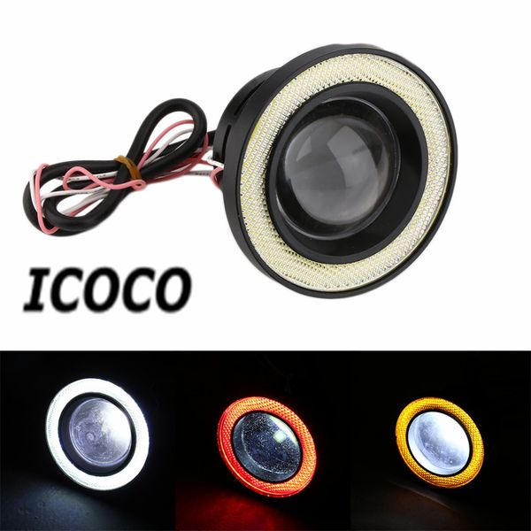 

3.5 inch 30w cob angel eyes fog lights projector car styling led cob fog lamp daytime driving lamp drl super bright hot