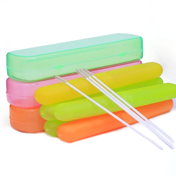 

lip protecting glass drinking straw tourism juice drink beverage heat-resistant straw set with brush protective case handmade