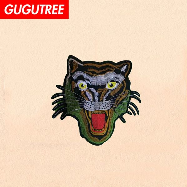 

gugutree embroidery big tiger patch animal cartoon patches badges applique patches for clothing fd-48, Black