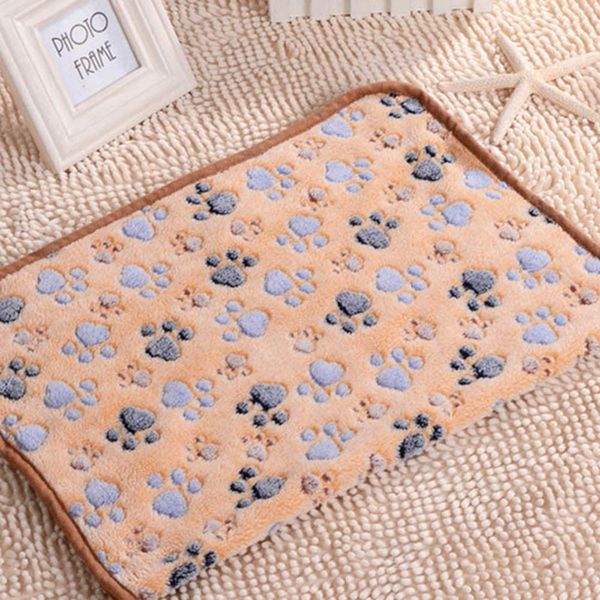 

удобная pet bed матс сон flora paw print dog cat puppy флис soft blanket pet собака кровать mat для pet cat малых принадлежностей для собак
