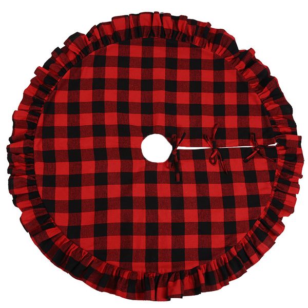 

48inch plaid christmas tree skirt red double layers xmas tree skirt for l christmas decor for home