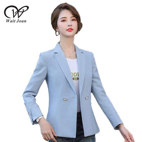 

2020 spring elegant casual suit office lady double breasted blazer suits plus size blazer women's solid long sleeve women, White;black