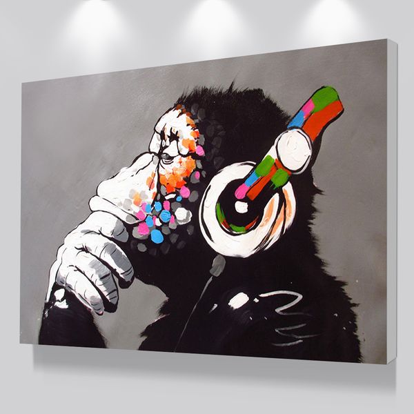 

dropshipping home decor,modern dj monkey painting,wall art pictures,custom canvas poster prints for child room decor