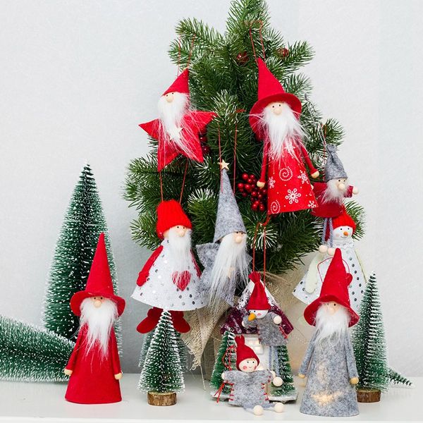 

christmas angel girl boy ski plush dolls christmas tree ornament pendant party decoration for new year