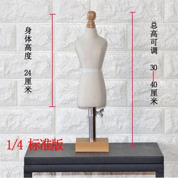 

fashion 1/4 female woman body doll mannequin sewing for female clothes,busto dresses form stand1:4 scale jersey bust can pin 1pc c760, Khaki