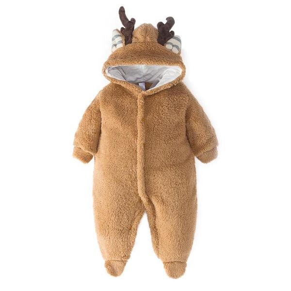 

xmas baby clothes boy girl winter romper long-sleeve plush hooded newborn baby rompers cartoon reindeer infant christmas costume, Blue