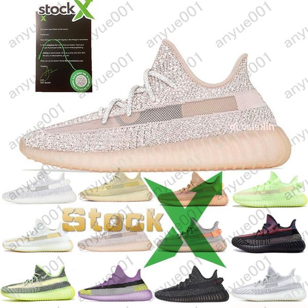

box stock x cinder yecheil marsh earth desert sage zyon black reflective running shoes mens trainers kanye west designer sneakers size 5-13