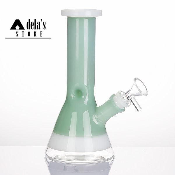 

7,8 "Стеклянные водопроводные трубы W / Downstem + стеклянная чаша 18 мм масло Dab Rig черный цвет пьянящий перц Bubbler Bong 955