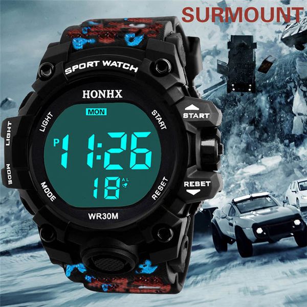 

relogio 2019 watch men fashion waterproof children boys digital led sports watch kids alarm date gift montre homme 661s10, Slivery;brown