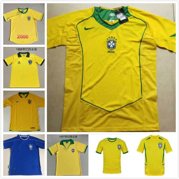

1998 world cup brazil retro soccer jerseys vintage classic football shirts home away yellow blue ronaldo rivaldo dunga rai r.carlos, Black;yellow