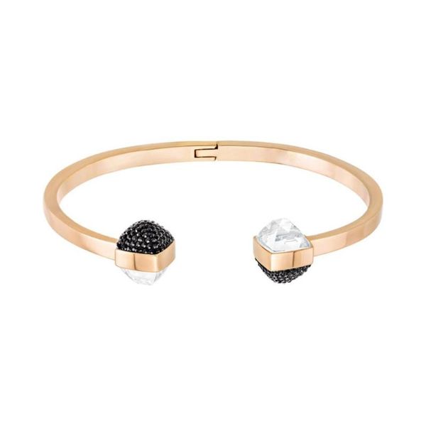 

high-quality swa personality open bracelet 100 corresponding fashion design, high-level model production lady bracelet jewelry, White