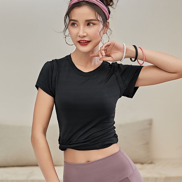 

quick dry women seamless short sleeve womens workout sports wear for women gym fitness shirt, White;red